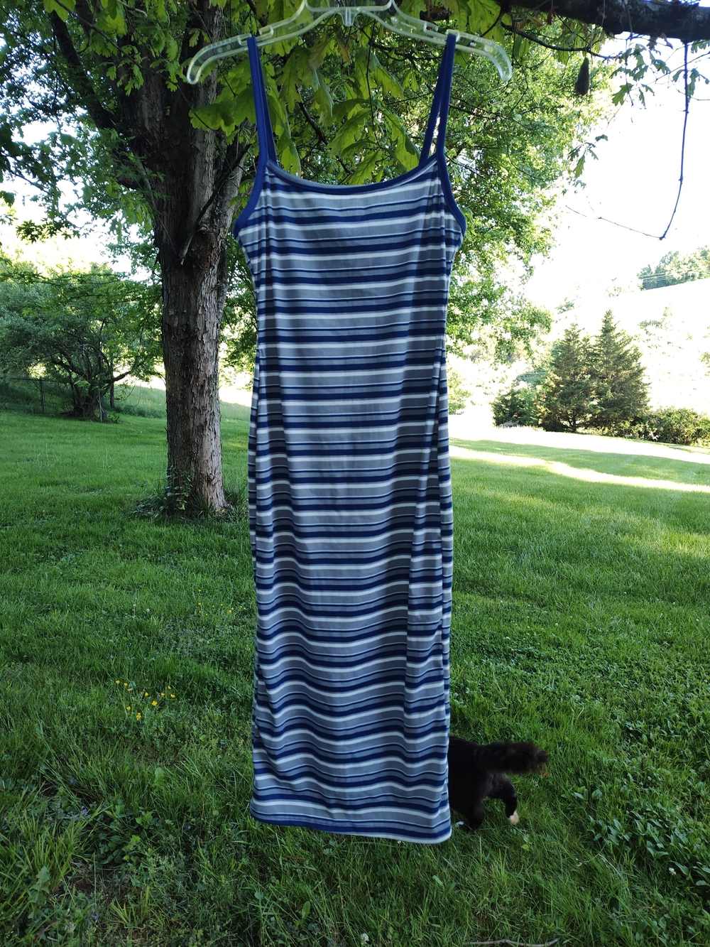 Blue & White Striped Tank Dress